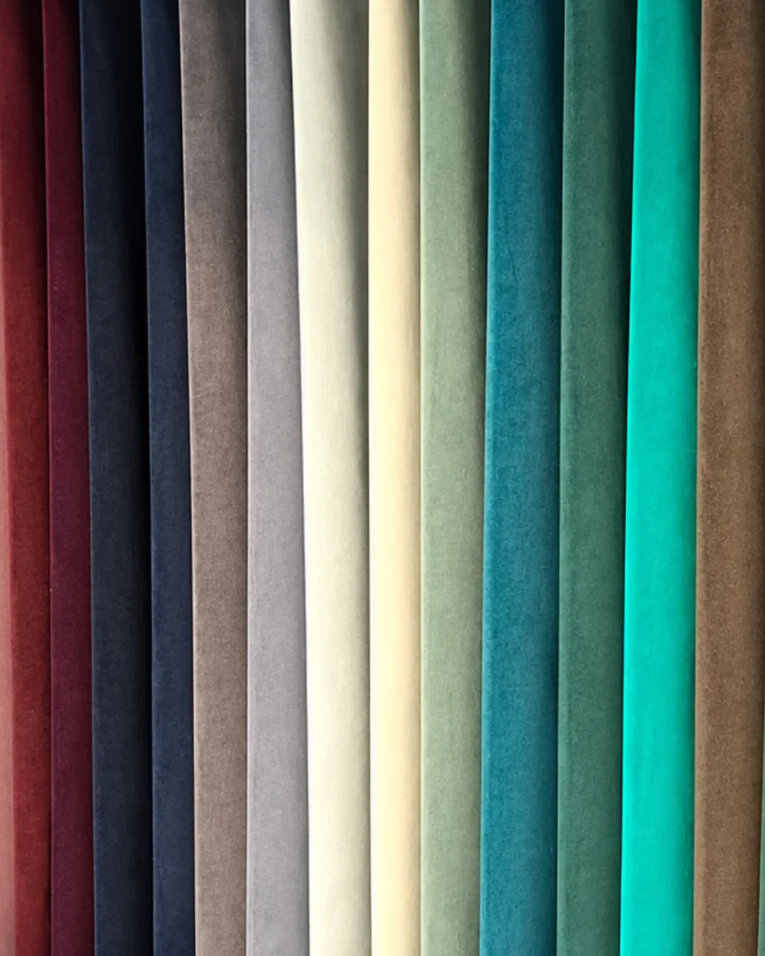 waste2wear-recycled-fabric-colour-range Range of recycled fabrics in different colours